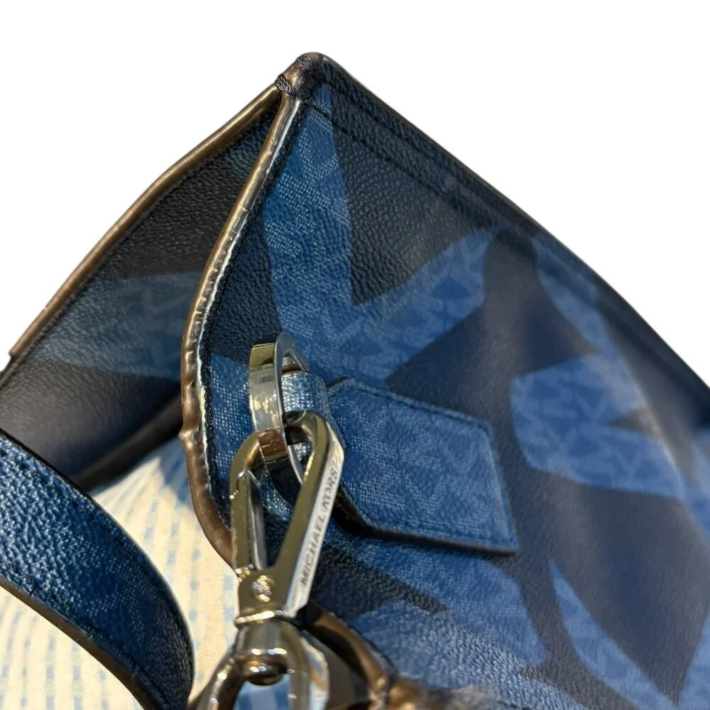 Michael Kors Kenly Large Logo Print Tote Blue (Chambray)